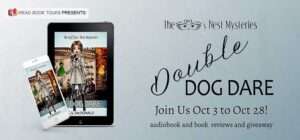 Banner graphic for double dog dare audio book tour